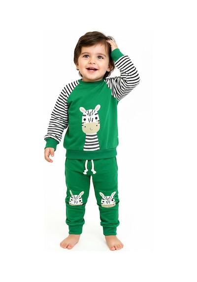 Miababy Figür Baskılı 2 Li Takım Yeşil