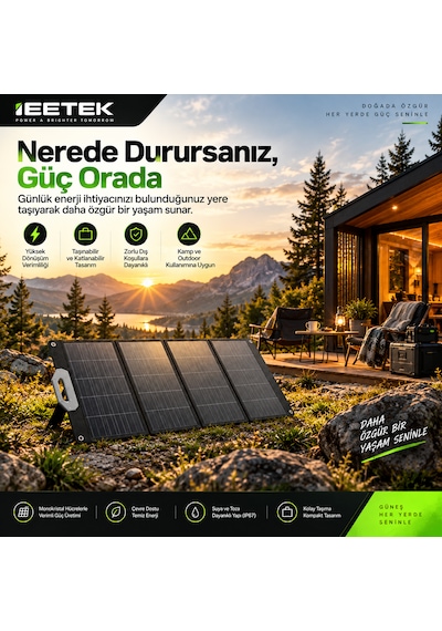 Initial Entropy Energy 400w Katlanabilir,taşınabilir Güneş Paneli Yüksek Verimli Mc4 Çıkışlı Solar Panel
