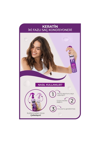 2x400 Ml Keratin Içeren Çift Fazlı Fön Suyu