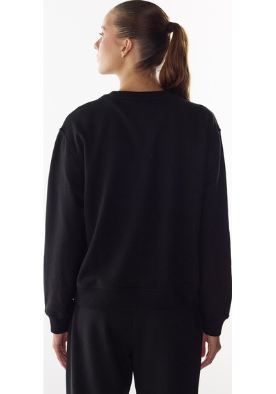 Penti Siyah Oversize Bisiklet Yaka Sweatshirt