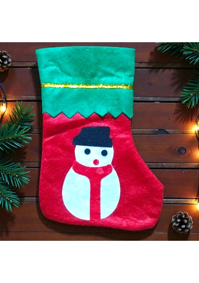 Küçük Boy 23 Cm Kardan Adam Noel Çorabı Kardan Adam Figürlü Çorap Yılbaşı Süsleri Kardan Adam Çorap