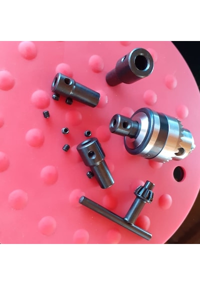 Motor için Küçük Anahtarlı Metal 6 MM Mandren 4 MM-8 MM Kaplinli Set