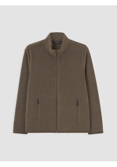 Lcwaıkıkı Classic Haki Dik Yaka Erkek Polar Fermuarlı Sweatshirt Diğer