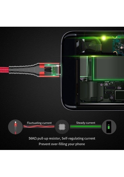 Essager 2.4a Usb Type-c Ledli Kablo 200cm