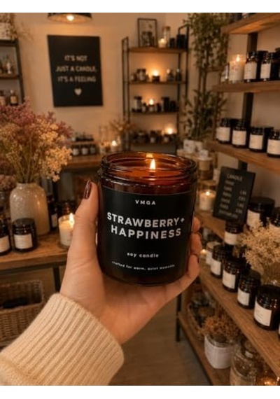 Vmga Çilek Ve Mutluluk 200 Gr Kırmızı Soya Mum Amber Cam Kavanozlu El Yapımı Aromaterapi Mumu Cozy Ve Dekoratif Ev Mumu 50 x 22 Vmga Çilek Ve Mutluluk 200 Gr Kırmızı Soya Mum Amber Cam Kavanozlu El Yapımı Aromaterapi Mumu Cozy Ve Dekoratif Ev Mumu 50 x 22