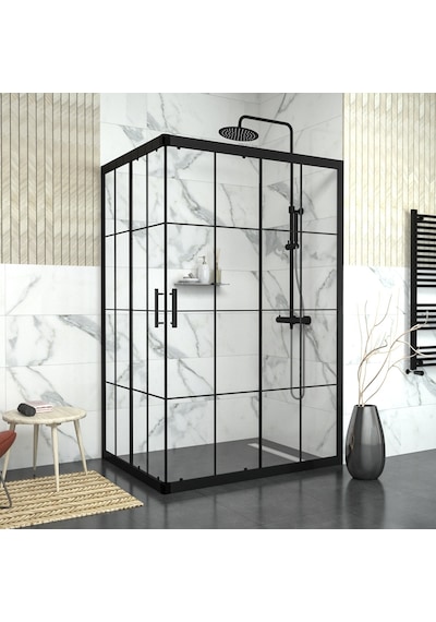 Tekno Duş Black Rigel 6mm Karolajlı Dikdörtgen Duşakabin Beyaz