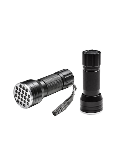 Ayt Powermaster Pm-6351 Uv Ultra Viyole Işıklı 21 Ledli 10 Cm Metal Pilli El Feneri Ultra Viole Para Kontrol Fener