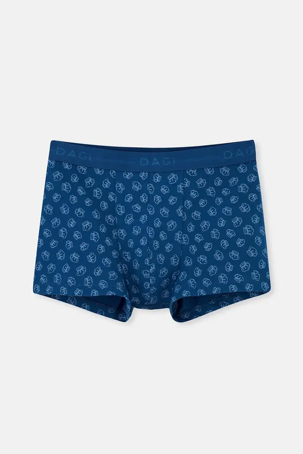 Dagi Erkek Lacivert 2'li Desenli Pamuk Boxer- 5210e