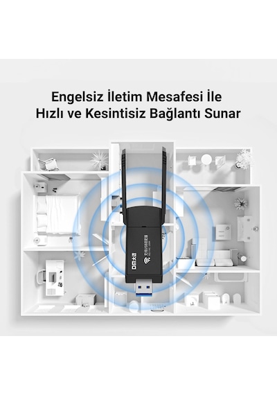 Ad085 1300 Mbps Dual Band 5.8ghz Usb Wireless Adaptör Wifi Alıcı Verici Access Point