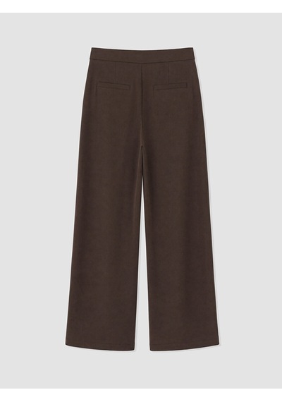 Lcw Modest Kahverengi Loose Fit Kadın Pileli Kumaş Pantolon