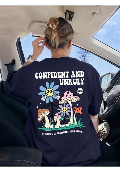 Noıssey Urban Pop Graphic Kadın Tişört Koleksiyonukod 5612 Lacivert