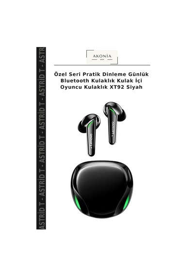 Özel Seri Pratik Dinleme Günlük Bluetooth Kulaklık Kulak İçi Oyuncu Kulaklık Xt92 Siyah