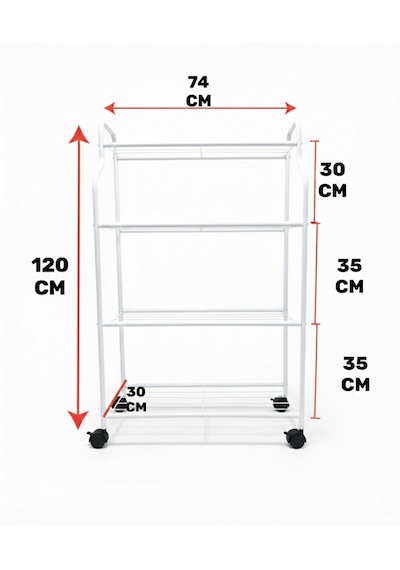 Modern Beyaz 4 Katlı Tekerlekli Metal Çiçeklik Standı: Çok Amaçlı Mutfak,kitaplık&dekoratif Lüks Stand