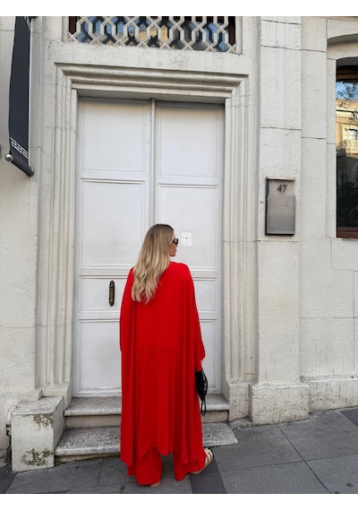 Bonacosa Kadın Viskon 3 Lü Takım Kimono + Beli Lastikli Salaş Pantolon + Kısa Kol Tshirt 8 Renk Kırmızı Bonacosa Kadın Viskon 3 Lü Takım Kimono + Beli Lastikli Salaş Pantolon + Kısa Kol Tshirt 8 Renk Kırmızı