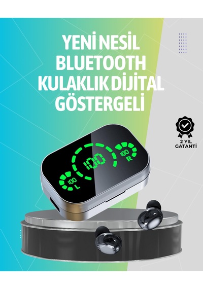 Kablosuz Kulak İçi Bluetooth Kulaklık Dokunmatik Kontrol Ve Led Şarj Ekranı Standart