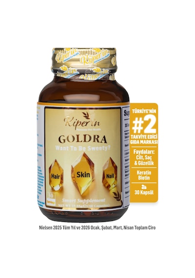 Kiperin Goldra Cilt, Saç Ve Tırnak Biotin, Keratin, Üzüm Çekirdeği, Hyaluronik Asit 30 Kapsül