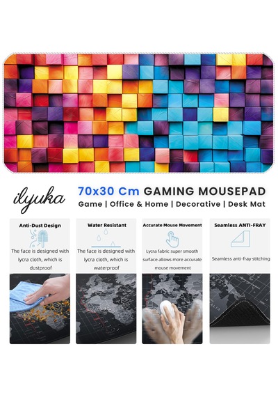 İlyuka Mousepad 70x30cm Büyük Boy Xl Mp397030 Colorful Wooden Box