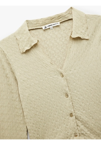 Koton Long Sleeve T-shirt Yeşil 6wal10085ık Yeşil
