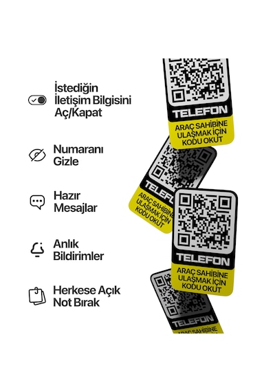 Karekodlu Araç Numaratörü - Araç İçi Park Telefon Numarası