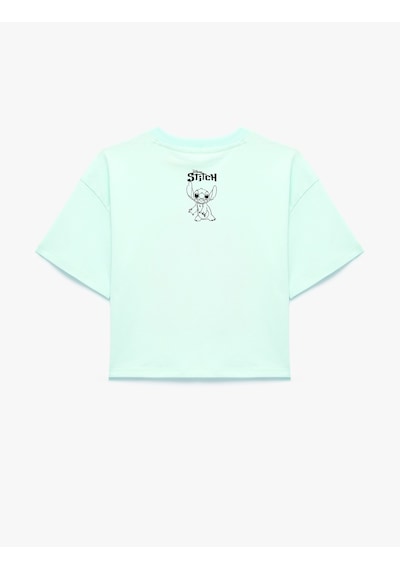 Koton Lisanslı Stitch Baskılı Simli Bisiklet Yaka Kısa Kollu Pamuklu Tişört Yeşil 6skg10024ak Koton Lisanslı Stitch Baskılı Simli Bisiklet Yaka Kısa Kollu Pamuklu Tişört Yeşil 6skg10024ak