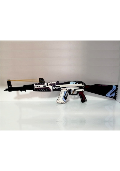 Ahşap Csgo Vulkan Ak-47 Renkli Lastik Atan Ak-47 Oyuncak