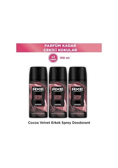 Axe Premium Collection Erkek Spray Deodorant Cocoa Velvet 150 Ml X3