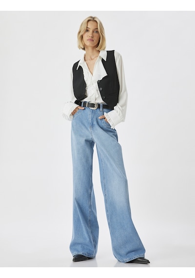 Koton Bol Paça Kot Pantolon Normal Bel Düğmeli Pamuklu - Loose Straight Fit Jean Orta İndigo 5wal40091md İndigo Koton Bol Paça Kot Pantolon Normal Bel Düğmeli Pamuklu - Loose Straight Fit Jean Orta İndigo 5wal40091md İndigo