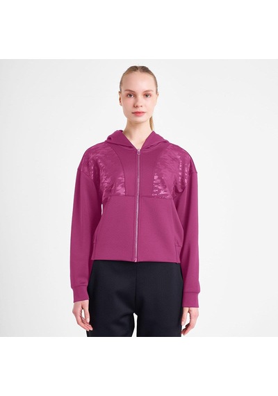 Lescon Kadın Fermuarlı Kapüşonlu Sweatshirt 25n-2125 Mürdüm
