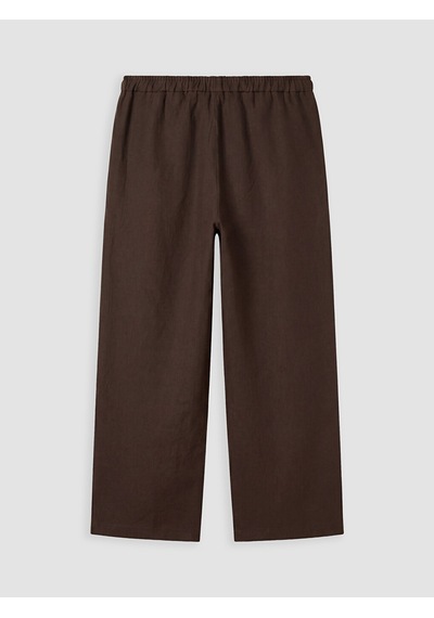Lcw Modest Kahverengi Beli Lastikli Kadın %100 Keten Pantolon