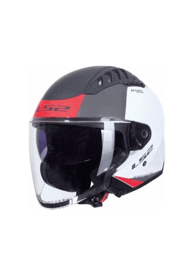 Ls2 Copter 2 Urbane Mat Beyaz-kırmızı Kask Beyaz-kırmızı