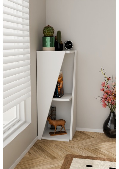 Modern Çok Amaçlı 90 Cm 2 Raflı Köşe Kitaplık Dekoratif Salon Rafı Çok Amaçlı Düzenleyici Organizer Beyaz Modern Çok Amaçlı 90 Cm 2 Raflı Köşe Kitaplık Dekoratif Salon Rafı Çok Amaçlı Düzenleyici Organizer Beyaz
