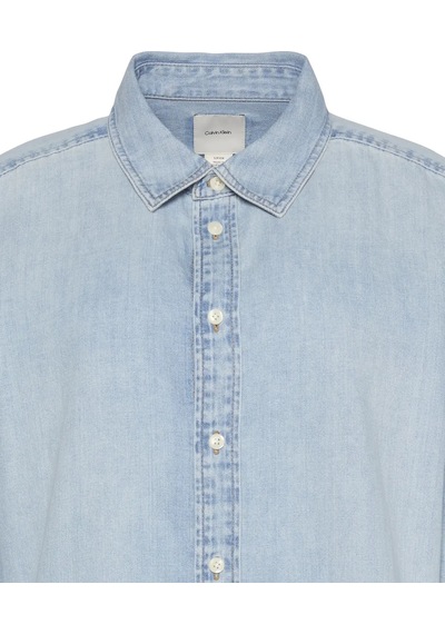 Calvin Klein Cropped Ls Shırt Brıghton Blue Kadın Mavi Kot Gömlek