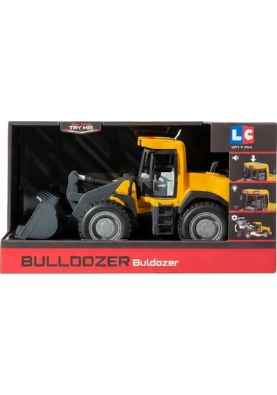 Let S Be Child Let S Drive Sesli Ve Işıklı Buldozer Sürtme Sistemli Hareketli Kepçeli Sarı
