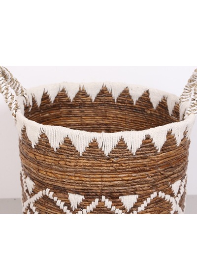Bodrum 42x38x48 Cm. Doğal Abaka El Yapımı Sepet Xl - Bej