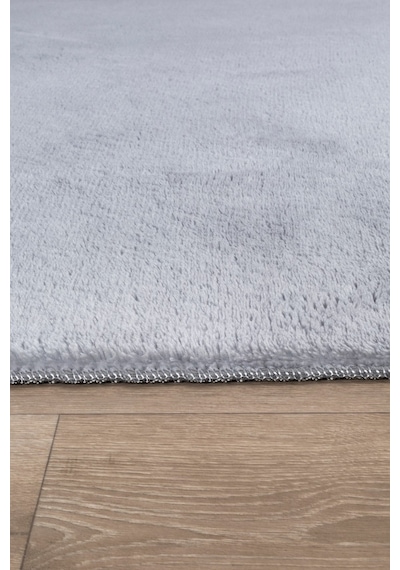 Vl Comfort Peluş Halı Gri Overloklu Gri