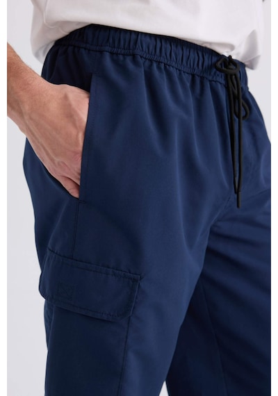 DeFacto Long Fit File Astarlı Uzun Boy Kargo Cep Deniz Şortu E0905AX25HSNV256