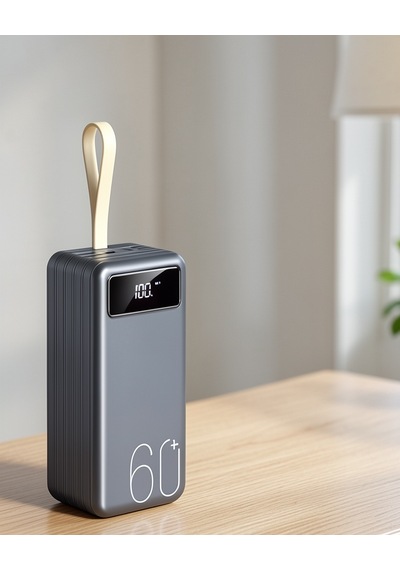 Powerbank 60.000 Mah Hızlı Şarj 4 Çıkışlı Dijital Göstergeli Çok Renkli