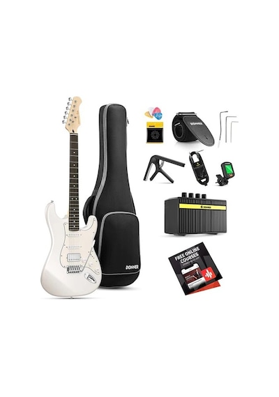 Donner Dst-152 Full-size St Elektro Gitar Seti Beyaz