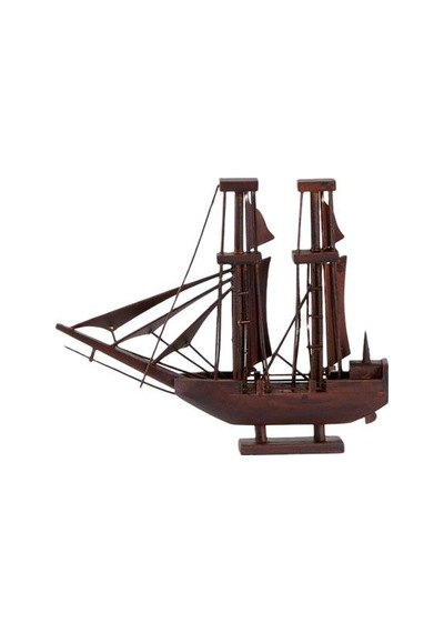 Dekoratif  Ahşap Yelkenli Gemi 24 cm Biblo