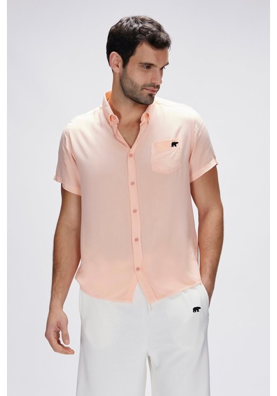 Bad Bear Frank Pembe Erkek Basic Kısa Kollu Gömlek Pembe