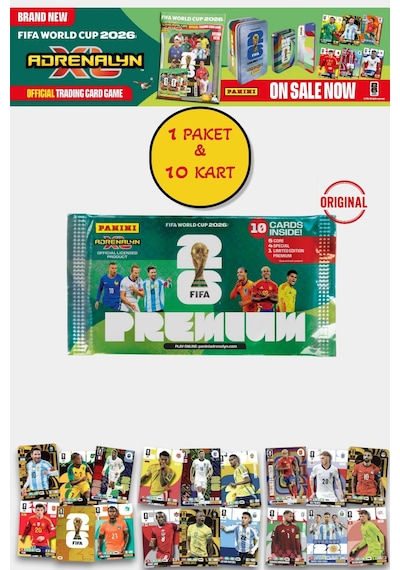 Dünya Kupası Fıfa 2026 Panini Adrenalyn Xl Premium Trading Kart 1 Paket 10 Kart