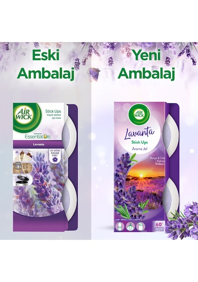 Oda Kokusu Stick Up Dekoratif Jel Lavanta 3'lü Paket Lavanta