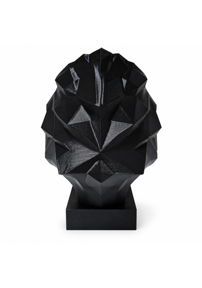 Dekoratif Low Poly Aslan Büstü 15 Cm Siyah 3d Baskı Modern Masaüstü Biblo Heykel .