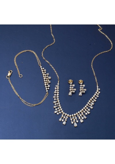 Bilezikci Damla 14 Ayar Altın Üçlü Set Stpj34141