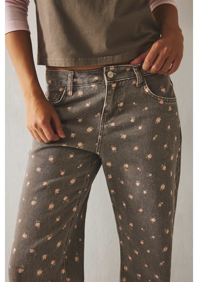 Defacto Çiçekli Straight Fit Normal Bel Düz Paça Gabardin Pantolon I9257ax26aubn298 Kahve-bn298