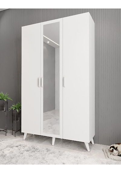 Açelya Portmanto Vestiyer Ayakkabılık Beyaz-m4 105cm Montaj Dahil