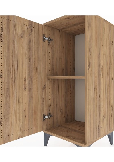 Hyperion Komodin Tek Raflı Tek Kapaklı 44x44x106 Çam-çam Çam