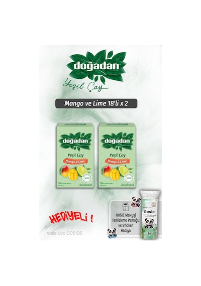 Doğadan Mango Ve Lime 18'li X 2 Ve Rosie Pamuk Hediyeli