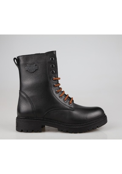 Castle Black 90006 Hakiki Deri Siyah Kadın Bot Siyah