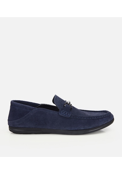 Hotiç Erkek Süet Deri Lacivert Toka Detaylı Comfort Loafer
